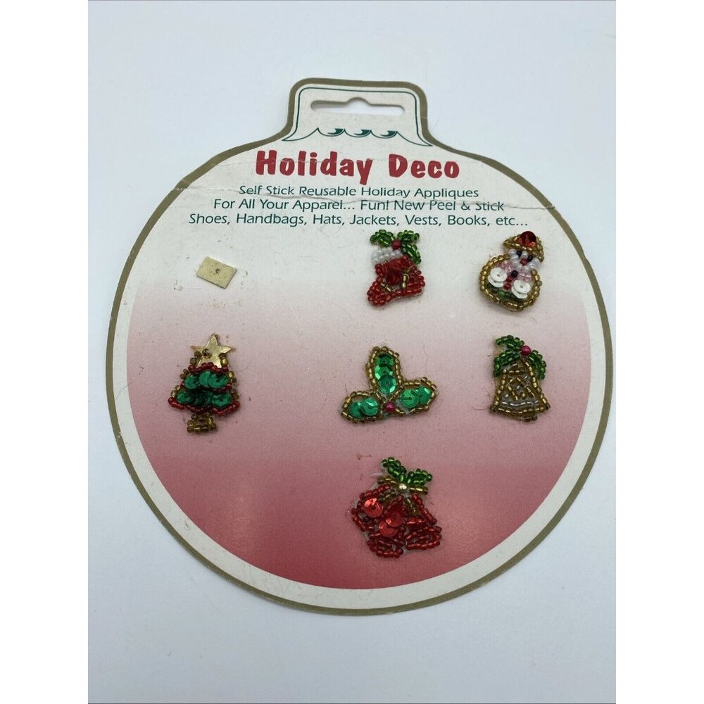 Holiday Appliques Deco Peel and Stick Reusable for Clothes Books Handbags 80s
